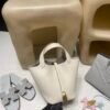 Picotin Lock Clemence Silver Hardware 18cm Full Handmade 10 Craie