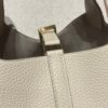 Picotin Lock Clemence Silver Hardware 18cm Full Handmade 10 Craie