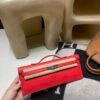 Hermes Kelly Cut 31CM Swift Leather S3 Rouge De Coeur Silver Hardware
