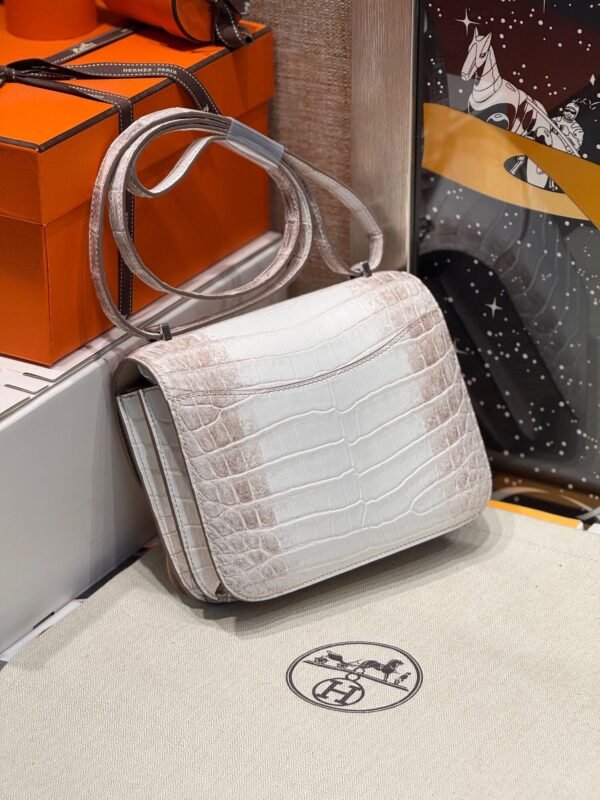 Hermès Constance 18CM Himalaya 01 Matter Crocodile Silver Hardware French Handmade