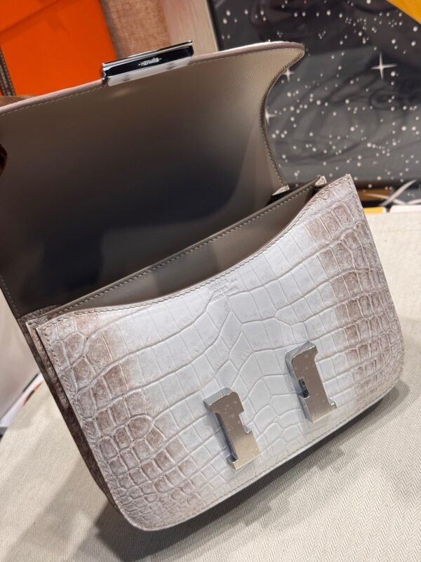 Hermès Constance 18CM Himalaya 01 Matter Crocodile Silver Hardware French Handmade
