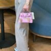 UK London Kelly Dole Picto Mauve Sylvester/Lime/Chai Special Order Epsom Silver Hardware