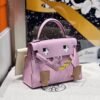 UK London Kelly Dole Picto Mauve Sylvester/Lime/Chai Special Order Epsom Silver Hardware