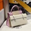 UK London Kelly Dole Picto Mauve Sylvester/Lime/Chai Special Order Epsom Silver Hardware