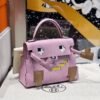 UK London Kelly Dole Picto Mauve Sylvester/Lime/Chai Special Order Epsom Silver Hardware