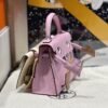 UK London Kelly Dole Picto Mauve Sylvester/Lime/Chai Special Order Epsom Silver Hardware