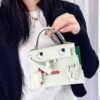 Toronto Canada Hermes OS Vert Fizz Kelly Dole Picto Epsom Leather Silver Hardware
