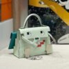 Toronto Canada Hermes OS Vert Fizz Kelly Dole Picto Epsom Leather Silver Hardware