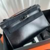 Kelly Pochette Hermes Clutch Bag CK89 Noir Swift Leather Black Hardware