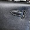 Kelly Pochette Hermes Clutch Bag CK89 Noir Swift Leather Black Hardware