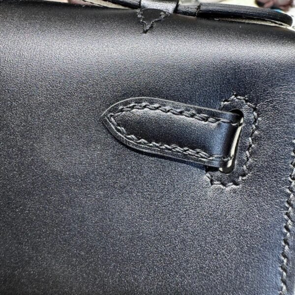 Kelly Pochette Hermes Clutch Bag CK89 Noir Swift Leather Black Hardware