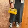 Milan Italy Hermes Kelly Pochette 22CM 9D Amber Swift Leather Gold Hardware