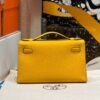 Milan Italy Hermes Kelly Pochette 22CM 9D Amber Swift Leather Gold Hardware