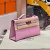 Hermes Kelly Pochette 22CM X9 Mauve Sylvester Swift Leather Rose Gold Hardware