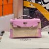 Hermes Kelly Pochette 22CM X9 Mauve Sylvester Swift Leather Rose Gold Hardware