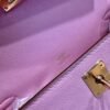 Hermes Kelly Pochette 22CM X9 Mauve Sylvester Swift Leather Rose Gold Hardware