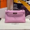 Hermes Kelly Pochette 22CM X9 Mauve Sylvester Swift Leather Rose Gold Hardware