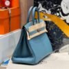 Women's Tote Birkin 25CM Bag D2 New Bleu Jean Togo Leather Silver Hardware