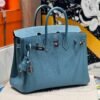 Women's Tote Birkin 25CM Bag D2 New Bleu Jean Togo Leather Silver Hardware