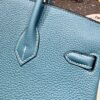 Women's Tote Birkin 25CM Bag D2 New Bleu Jean Togo Leather Silver Hardware