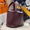 Hermes Picotin 18CM Clememce Leather 0G Rouge Sellier Full Handmade Gold Hardware