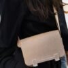 Full Handmade Hermes Geta Bags Chever Leather CK18 Etoupe Silver Hardware