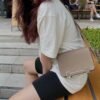 Full Handmade Hermes Geta Bags Chever Leather CK18 Etoupe Silver Hardware