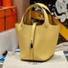 Luxury Hermes Picotin 18CM Bag Clememce Leather 1Z Jaune Poussin Silver Hardware Luxury Hermes Picotin 18CM Bag Clememce Leather 1Z Jaune Poussin Silver Hardware