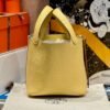 Luxury Hermes Picotin 18CM Bag Clememce Leather 1Z Jaune Poussin Silver Hardware Luxury Hermes Picotin 18CM Bag Clememce Leather 1Z Jaune Poussin Silver Hardware