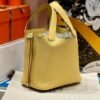 Luxury Hermes Picotin 18CM Bag Clememce Leather 1Z Jaune Poussin Silver Hardware Luxury Hermes Picotin 18CM Bag Clememce Leather 1Z Jaune Poussin Silver Hardware