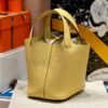 Luxury Hermes Picotin 18CM Bag Clememce Leather 1Z Jaune Poussin Silver Hardware Luxury Hermes Picotin 18CM Bag Clememce Leather 1Z Jaune Poussin Silver Hardware