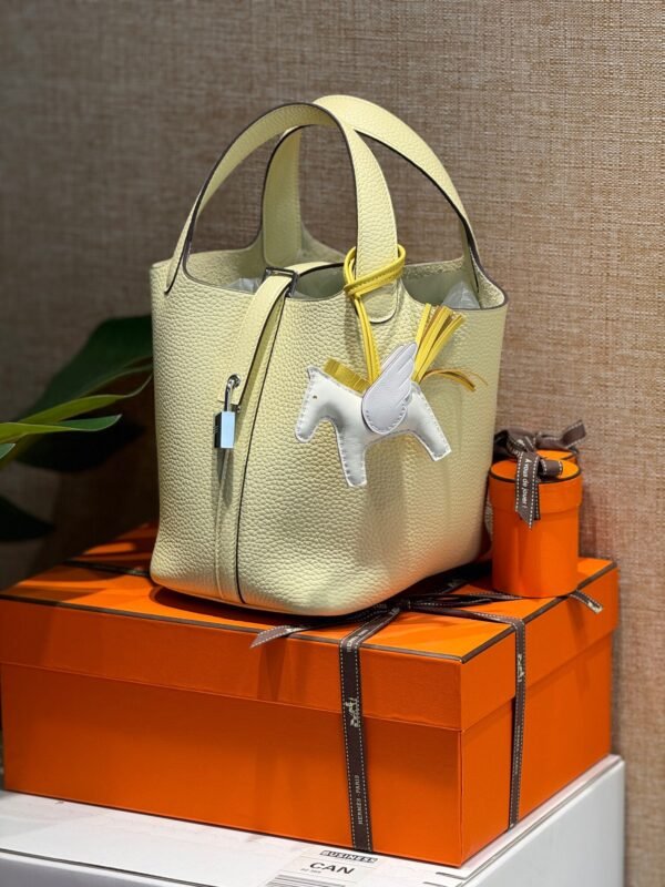 Hermes Picotin 18CM Bag Image I8 Jaune Milton Clememce Leather Silver Hardware Hermes Picotin 18CM Bag Image I8 Jaune Milton Clememce Leather Silver Hardware