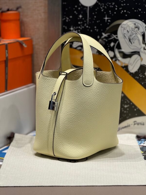 Hermes Picotin 18CM Bag Image I8 Jaune Milton Clememce Leather Silver Hardware Hermes Picotin 18CM Bag Image I8 Jaune Milton Clememce Leather Silver Hardware