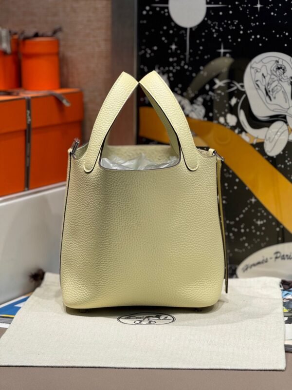 Hermes Picotin 18CM Bag Image I8 Jaune Milton Clememce Leather Silver Hardware Hermes Picotin 18CM Bag Image I8 Jaune Milton Clememce Leather Silver Hardware