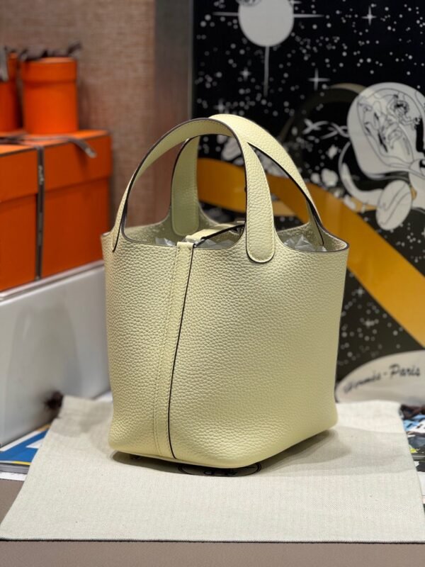 Hermes Picotin 18CM Bag Image I8 Jaune Milton Clememce Leather Silver Hardware Hermes Picotin 18CM Bag Image I8 Jaune Milton Clememce Leather Silver Hardware