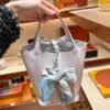 Hermes Picotin Clememce Leather 09 Mauve Pale Silver Hardware 18CM Full Handmade Hermes Picotin Clememce Leather 09 Mauve Pale Silver Hardware 18CM Full Handmade