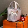 Hermes Picotin Clememce Leather 09 Mauve Pale Silver Hardware 18CM Full Handmade Hermes Picotin Clememce Leather 09 Mauve Pale Silver Hardware 18CM Full Handmade