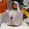 Hermes Picotin Clememce Leather 09 Mauve Pale Silver Hardware 18CM Full Handmade Hermes Picotin Clememce Leather 09 Mauve Pale Silver Hardware 18CM Full Handmade