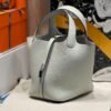 Hermes Picotin TC Leather 0V Gris Ciment Silver Hardware 18CM Full Handmade