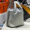 Hermes Picotin TC Leather 0V Gris Ciment Silver Hardware 18CM Full Handmade