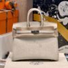 Hermes Birkin 25CM Price CK10 Craie Togo Leather Silver Hardware Full Handmade