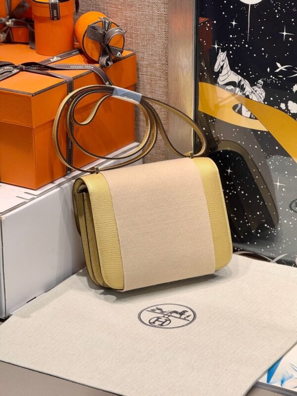 Hermes Constance 18CM Women's Bag 9Y Chever Leather Gold Hardware Full Handmade