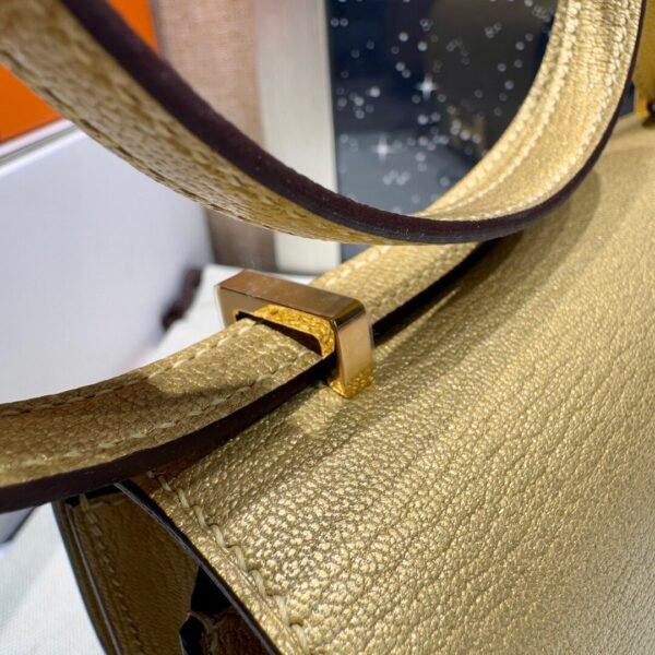 Hermes Constance 18CM Women's Bag 9Y Chever Leather Gold Hardware Full Handmade