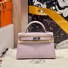 Mini Kelly ll Mauve Pale / Pearl grey So Handmade Silver Hardware French Handmade Perfect Quality