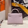 Mini Kelly ll Mauve Pale / Pearl grey So Handmade Silver Hardware French Handmade Perfect Quality