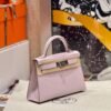 Mini Kelly ll Mauve Pale / Pearl grey So Handmade Silver Hardware French Handmade Perfect Quality