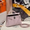 Mini Kelly ll Mauve Pale / Pearl grey So Handmade Silver Hardware French Handmade Perfect Quality