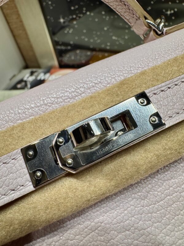 Mini Kelly ll Mauve Pale / Pearl grey So Handmade Silver Hardware French Handmade Perfect Quality Mini Kelly ll Mauve Pale / Pearl grey So Handmade Silver Hardware French Handmade Perfect Quality