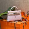Mini Kelly ll Mauve Pale / Pearl grey So Handmade Silver Hardware French Handmade Perfect Quality