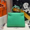 Kelly 25CM 0Z Vert Comics Epsom Leather Silver Hardware French Handmade Perfect Quality